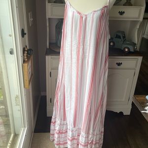 Striped Maxi Dress in Red and White